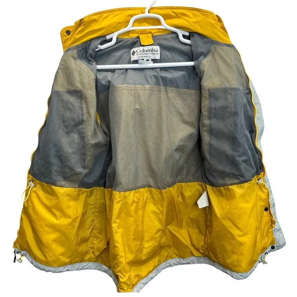 Columbia Interchange Core Jacket Women's‎ L Yellow Hooded Packable Rain Shell - Image 9