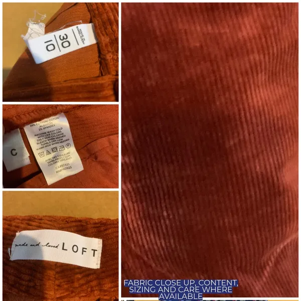 Loft Burnt Orange Cropped Wide Leg Corduroy Pants (10) - Image 12