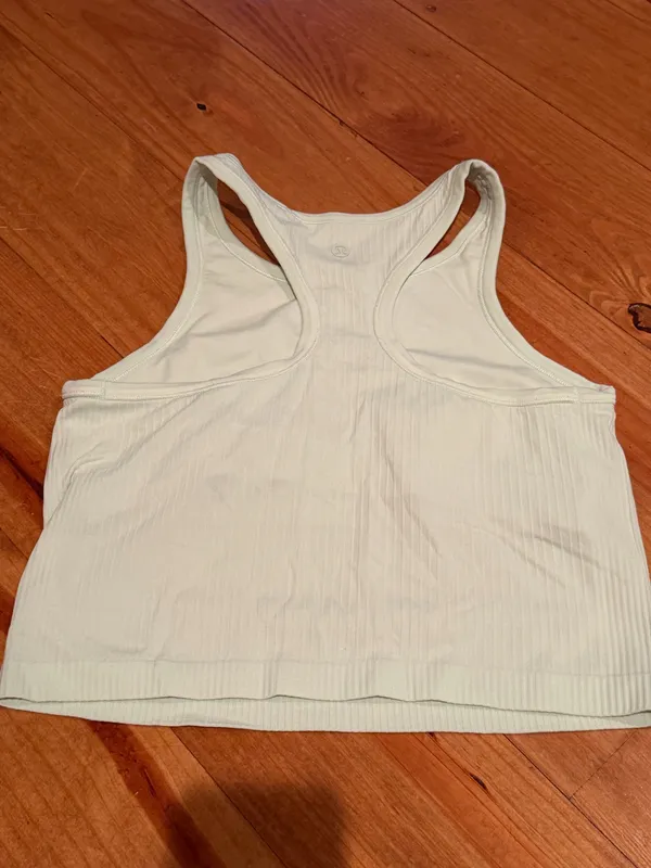 Lululemon Ebb To Street Cropped Racerback Tank Top Kohlrabi Green - Image 2