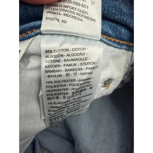 Levi's Wedgie Straight Jeans Women 27 W27 L28 High Rise Button Fly Blue Denim - Image 7