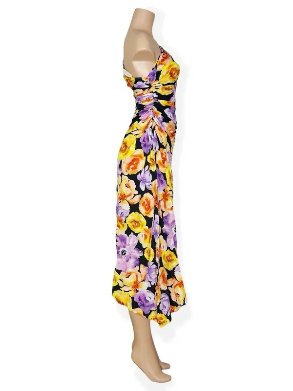 GEISHA DESIGNS X ANTHROPOLOGIE Asymmetrical Hem Midi Dress, Purple, XS - Image 8