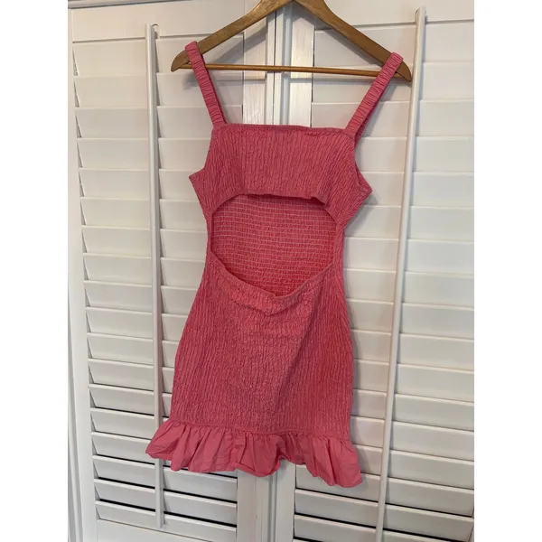 Hello Molly Pink Smocked Open Back Dress Size‎ 4 - Image 2