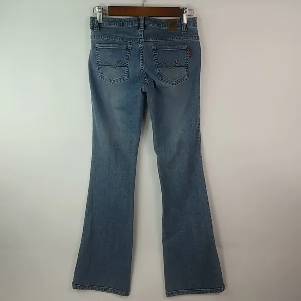 Denim Rock 5 28x30 Y2K Low Rise Medium Wash Flare Jeans - Image 7