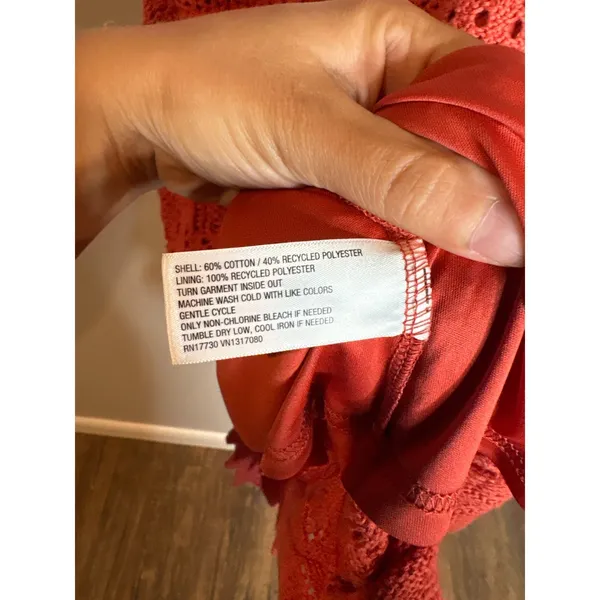 NWT A New Day Mini Crochet Shift Dress Rust Coral - Image 6