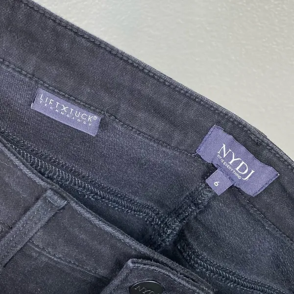 NYDJ Black Wash Wide Leg Cropped Capri Jeans - Image 5