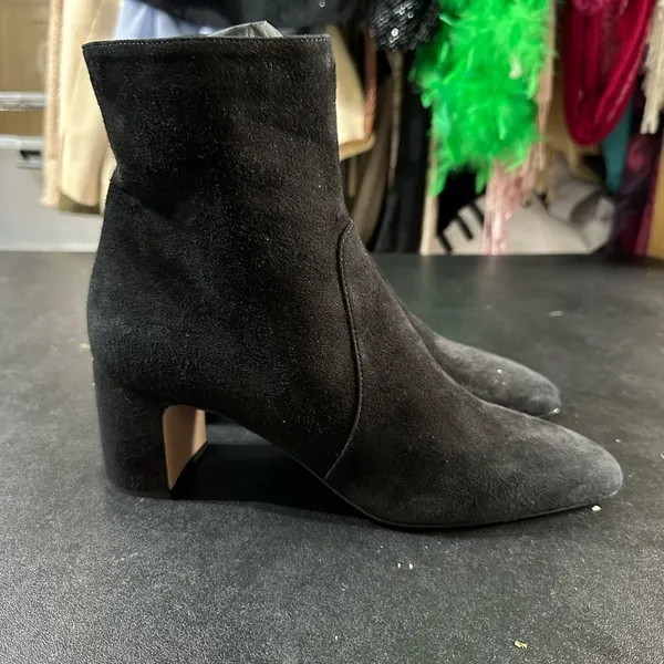 Authentic Prada Black Ankle Boots with Square Toe and Block Heel 40 9 - Image 3