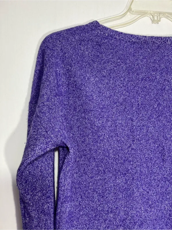 AQUA Cashmere 100% Cashmere Rolled Edge purple Sweater size M - Image 10