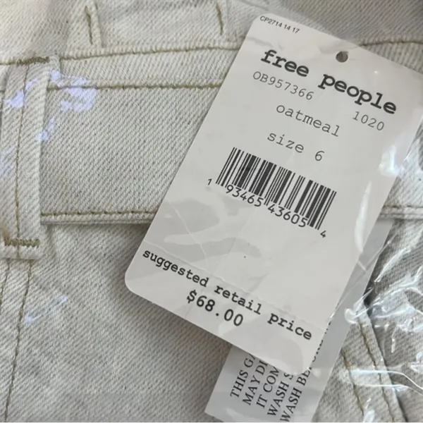 Free People White Paper Bag Waist Mini Skirt - Image 3