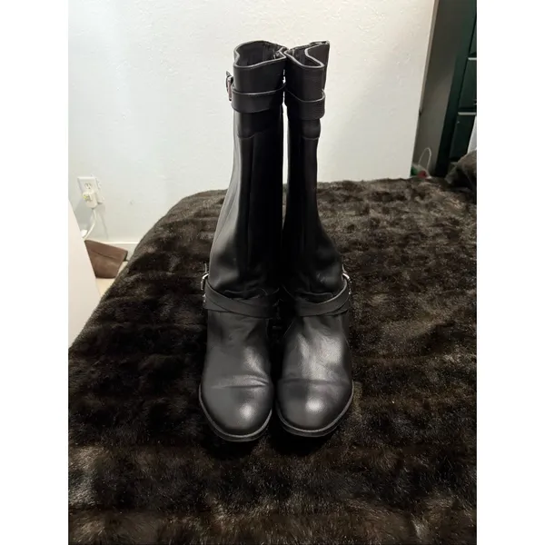 Comfortview Janis Leather Tall Riding Boots Women's Size 11 WW - Image 2