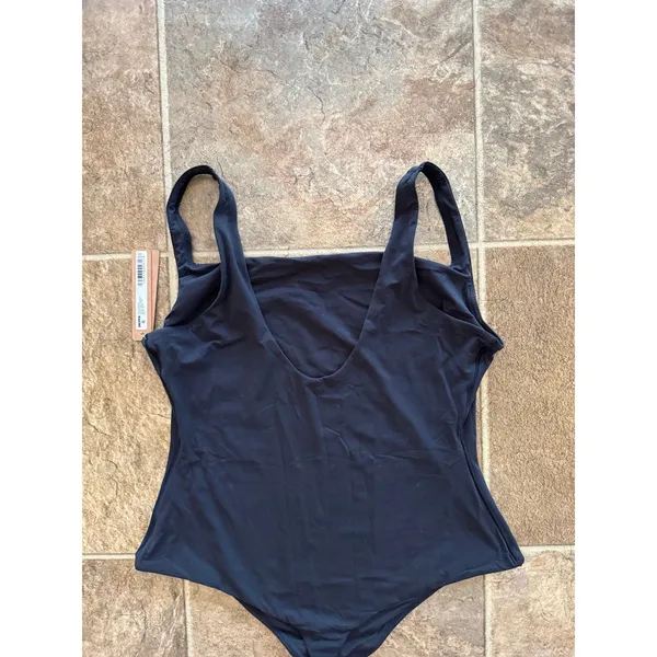 Skims Fits Everybody Square Neck Bodysuit Onyx Size Large - Image 8