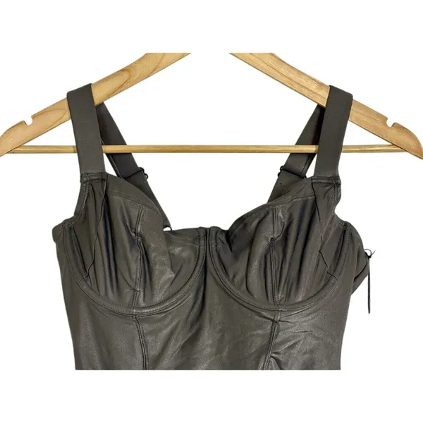 NEW TA3 Lifty Pewter Silver Underwire Corset One Piece Swimsuit Size L Short B/C - Image 4