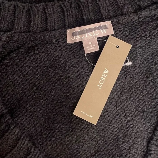 NWT!! J. CREW Marina V-Neck Cardigan Sweater Pockets Solid Black‎ Preppy Medium - Image 11