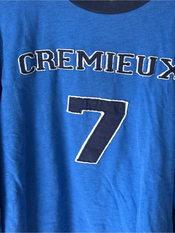 Vintage y2k cremieux long sleeve tee sweatshirt layered too 7 varsity navy patch - Image 4
