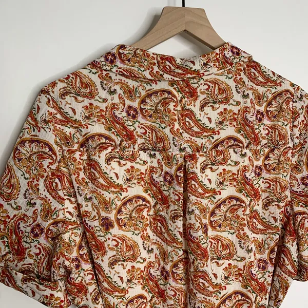 Sezane Adele Button Front Midi Dress in Paisley Riviera Womens New Size 42 - Image 5