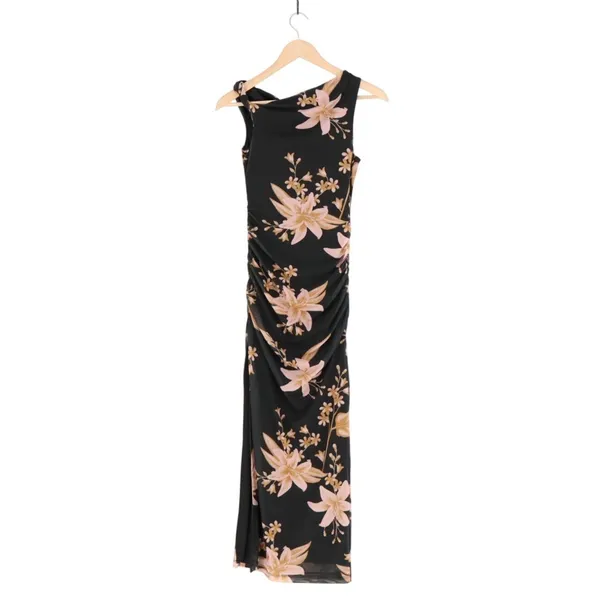 Petal & Pup Arabelle Maxi Dress Womens XS Black Floral Off Shoulder Side Split - Image 6