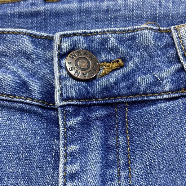 Distressed Heart Patch Jeans Cute Y2K Aesthetic Denim Ripped Straight Leg Pant M - Image 12