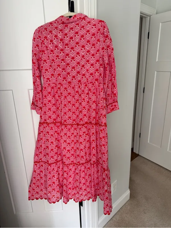 Pink City Prints Gina Pink Maxi Ling Sleeve Dress New NWT Bubblegum - Image 6
