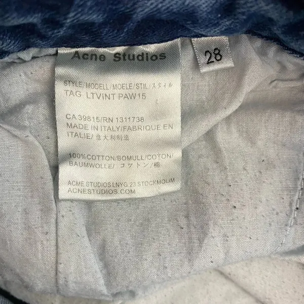 Acne Studios Jeans Skinny Straight High Rise‎ Medium Wash Denim Blue Size 28 - Image 10