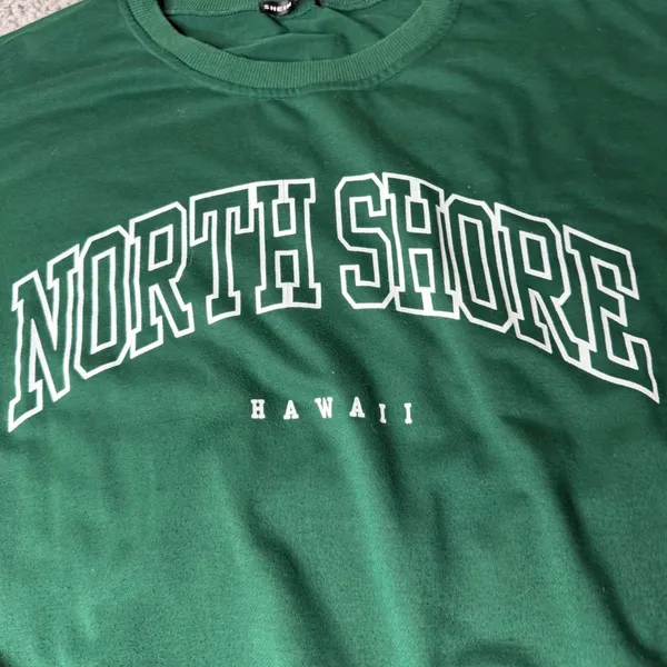 SHEIN Green North Shore Hawaii Graphic Sweatshirt Womens Large Crewneck Pullover - Image 2