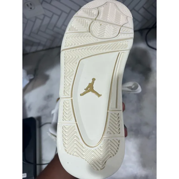 Nike Air Jordan 4 Retro White Gold Women’s 9 AQ9129-170 2024 OG Basketball - Image 5