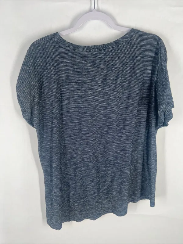 Anthropologie Heathered Blue Knot-Shoulder Short‎ Sleeve Tee - Image 9