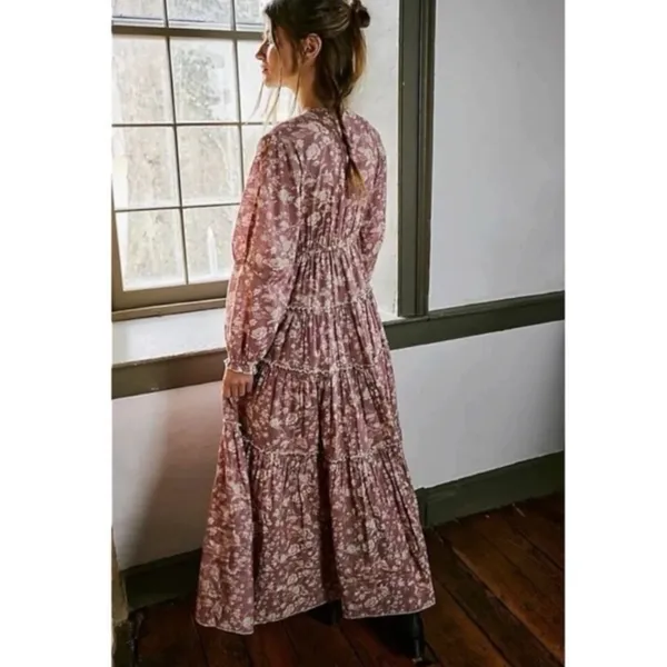 Free People Ethereal Dainty Cottage Pappiet Midi Dress Rose Maxi Top Large - Image 5