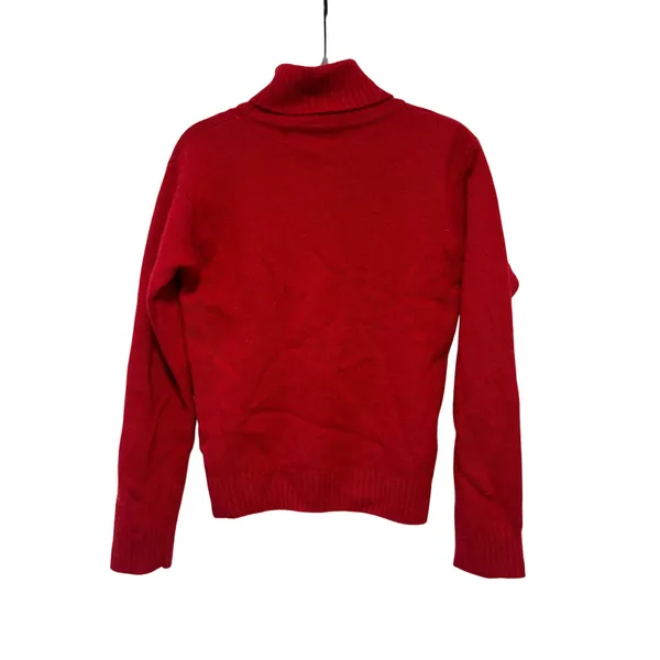 SK & Company Women's Red Angora Wool Cable Knit Turtleneck Sweater M - Image 8