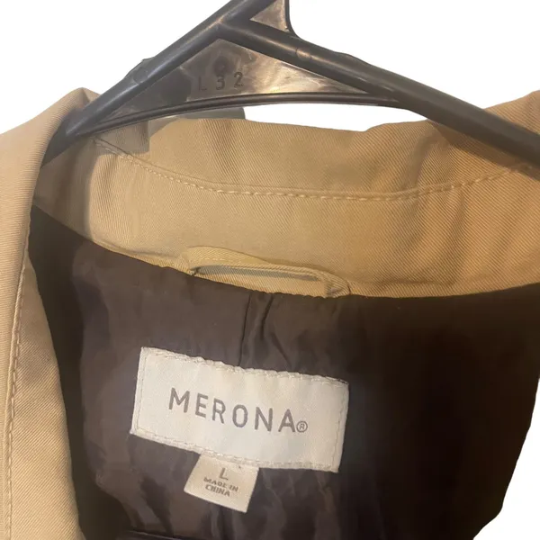 Merona Vintage Y2k Women's Size Large Tan Button Academia Jacket‎ Coat - Image 5