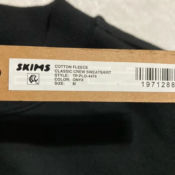SKIMS Cotton Fleece Crew Sweatshirt M - Image 3
