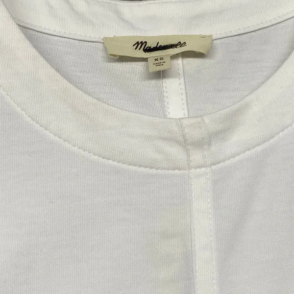 Madewell Womens Top Extra Small White Puff Sleeve Casual T Shirt Round Neck NT331 - Image 2
