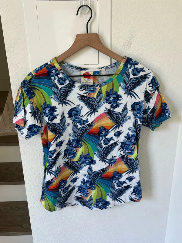 Anthropologie Farm Rio Aves Graphic Tee Short Sleeve T-Shirt - Image 4