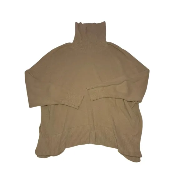 Aerie Oversized Turtleneck Soft Fuzzy Sweater Tan XXL Cozy Minimalist Olsen Y2K - Image 3