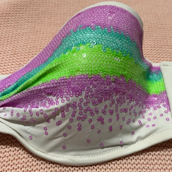 Victorias Secret White Sequin Bikini Top - Image 2