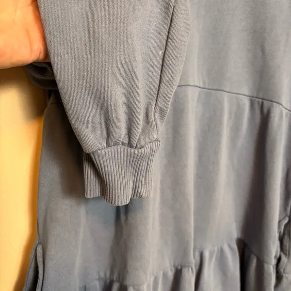 Aerie Women’s Weekend Tiered Dress Long‎ Sleeve 100% Cotton Cornflower Blue XS - Image 5
