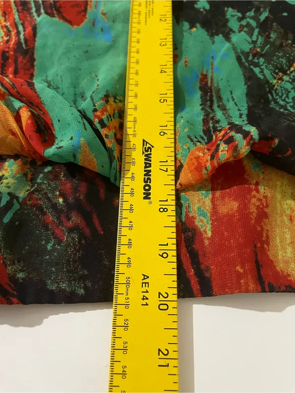 Madison Paige abstract Brushstroke Tunic Top in Green & Orange - Image 6