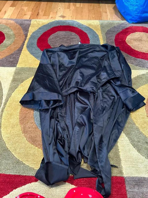Adore Me NWT Satin Black Short Kimono Robe Sleepwear Pajamas Women’s Size XS - Image 3