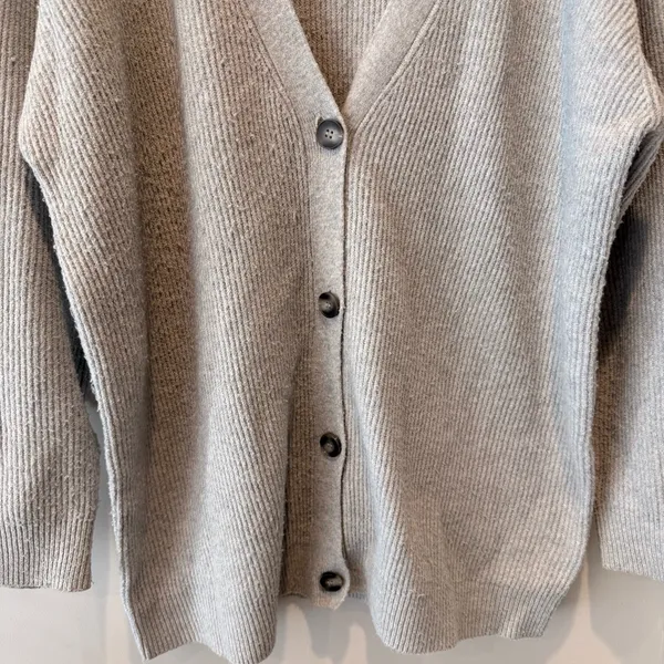 Altar’d State Gray Knit Button Up Cardigan - Image 2