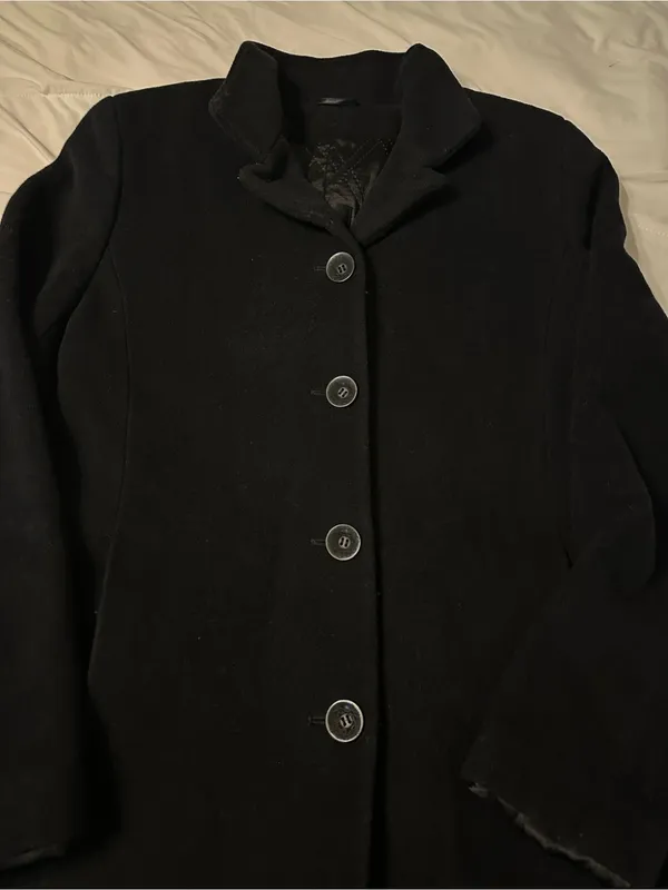 Panter Classic Black Women's Button-Front Single-Breasted Overcoat - Size 42 (M) - Image 6