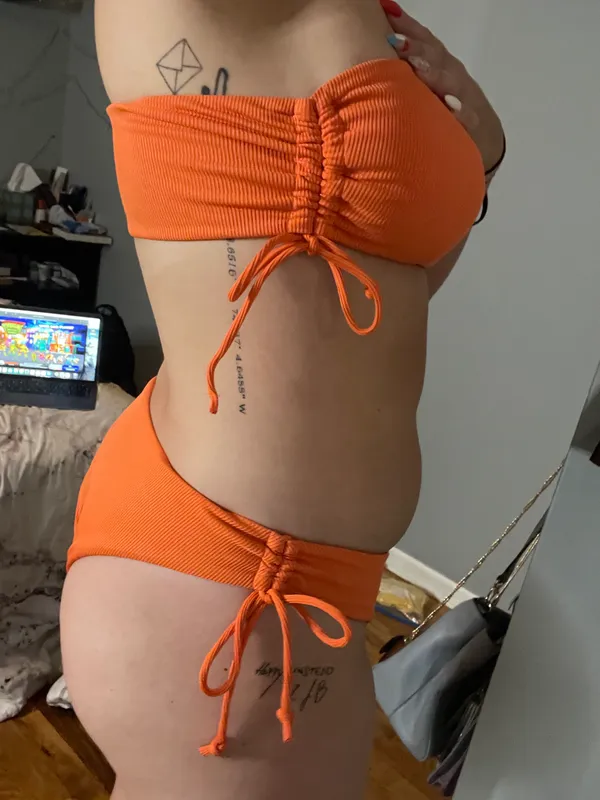 SheIn ORANGE ONE SHOULDER BIKINI - Image 3