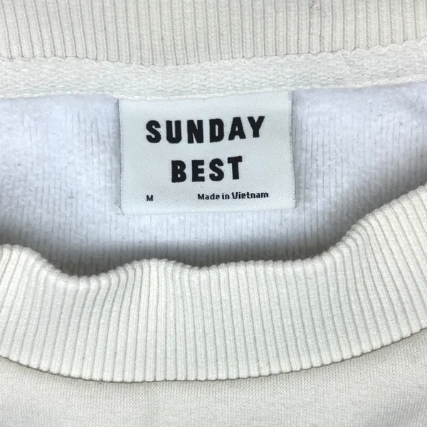 Aritzia Sunday Best Crewneck Sweatshirt Women's M Ivory Butterfly Embroidery GUC - Image 4