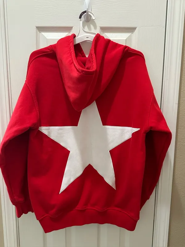 Aelfric Eden Star Color Contrast Oversized Hoodie size XS red - Image 2