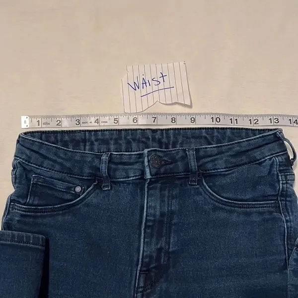 H&M size 29 dark blue denim high waist stretch jeggings EUC - Image 6