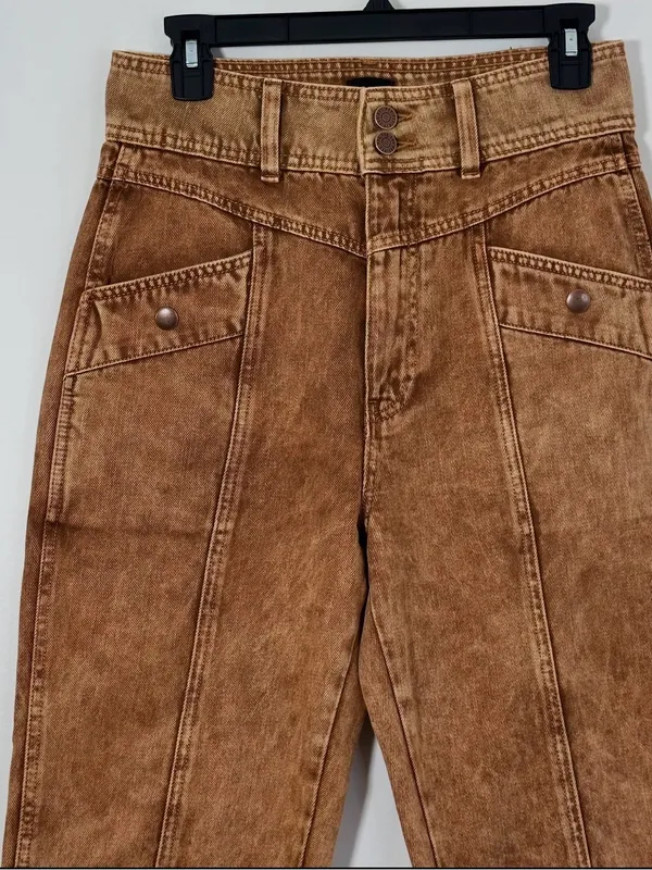 BDG Urban Outfitters Sofia Yoke Acid Wash High RiseStraight Leg Jeans Size 27 - Image 3