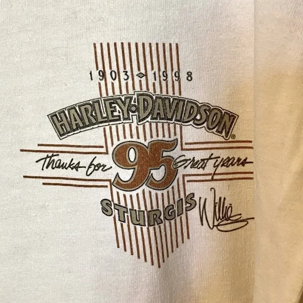 Harley Davidson Motorcycles White Anniversary Sturgis Long Sleeve Shirt - Image 4