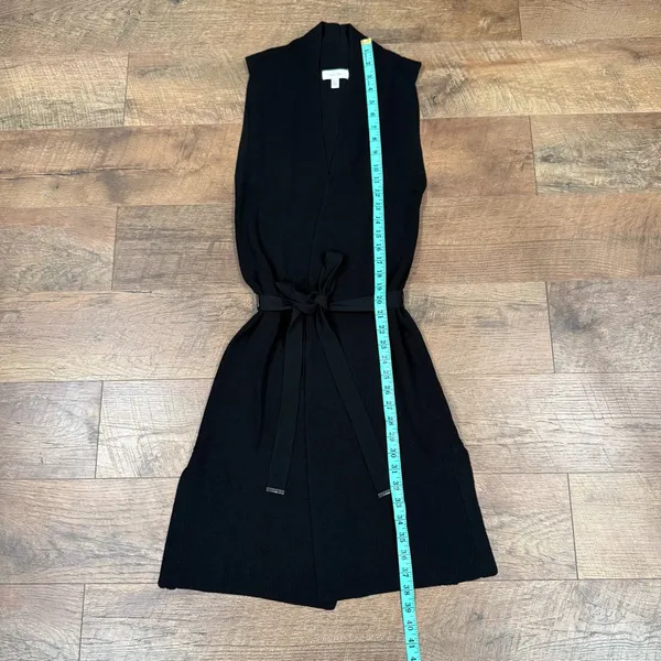 Calvin Klein Black Belted Sleeveless Cardigan Belted Duster - Image 13