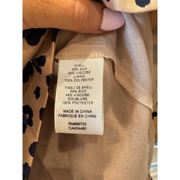 NEW Rebecca Taylor Mini Dress Tie Waist Cappuccino Print Silk Blend‎ Size 0 $395 - Image 9