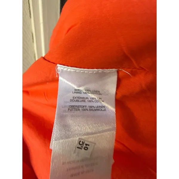 J.Crew Red Orange Linen Pull On Skirt with Pockets J3480 Women Size Small NEW - Image 6