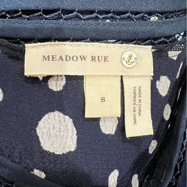 Anthropologie Meadow Rue Blue Polka Dot Sanna Top Women’s Small - Image 3