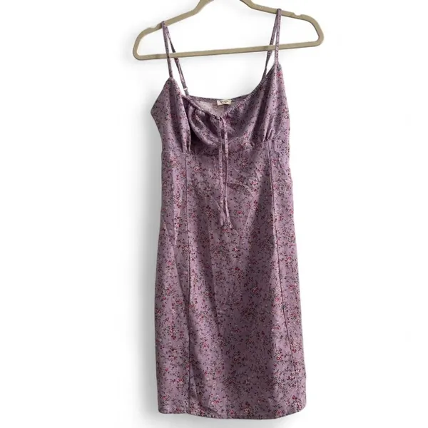 Brandy Melville Lilac Floral Mini Dress Fairycore Coquette Romantic Fits Sz S - Image 2
