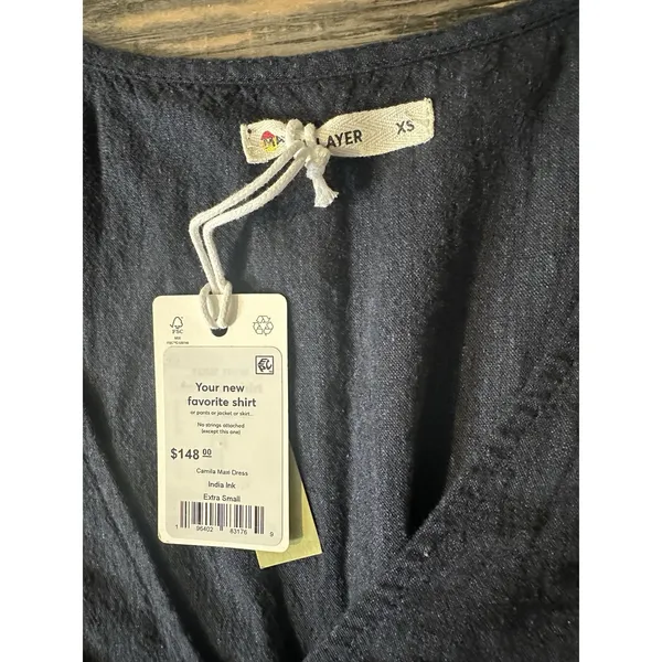 NWT Marine Layer Camila Maxi Dress Navy Blue Size XS Hemp Tencel Stretch - Image 11